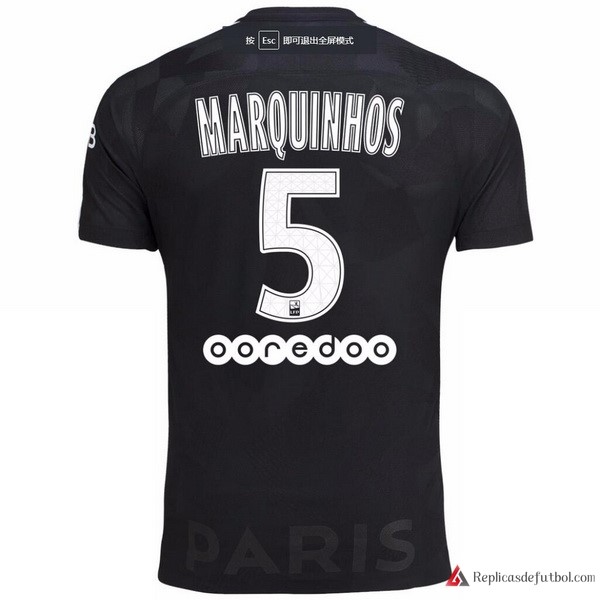 Camiseta Paris Saint Germain Tercera equipación Marquinhos 2017-2018